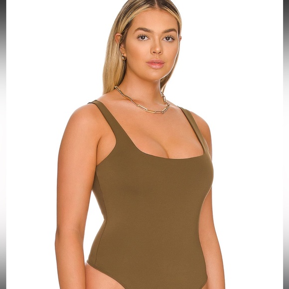 Good American Scuba Modern Tank Brown Bodysuit Size 2/Medium - Picture 3 of 10